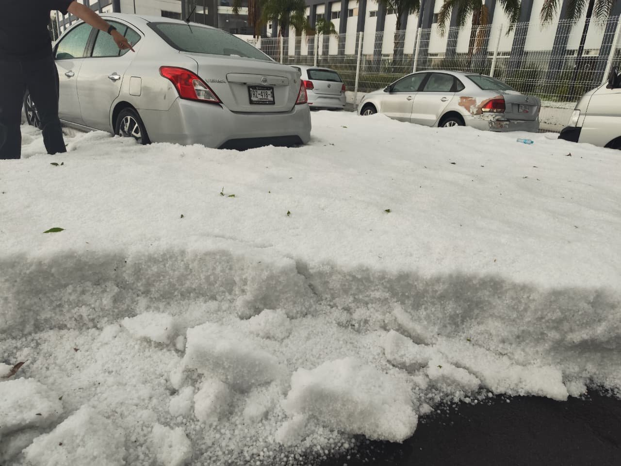 Granizada afecta instalaciones deportivas en la zona de los estadios en Puebla