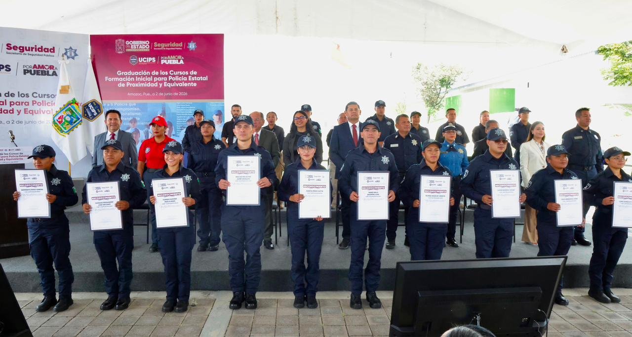 Puebla fortalece la seguridad con 330 nuevos policías estatales